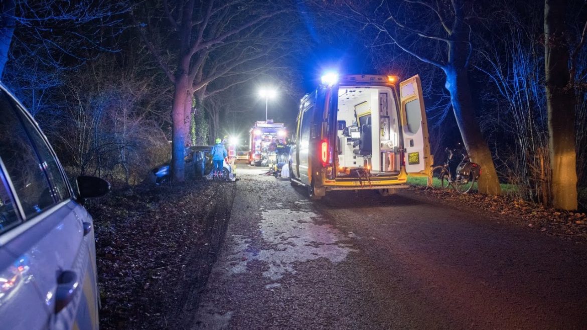 Auto tegen boom in Epse: bestuurder ernstig gewond, traumaheli geland